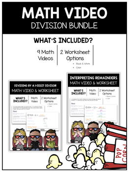Preview of 5.NBT.6 & 5.NF.3: Division Math Video and Worksheet BUNDLE
