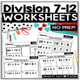 Division 7-12 Math Worksheets | No Prep Math Worksheets