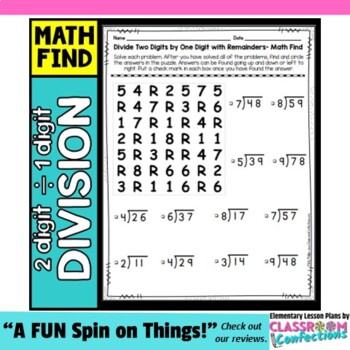 2 Digit By 1 Digit Division Worksheets Teaching Resources Tpt