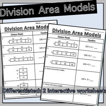 division worksheets area model