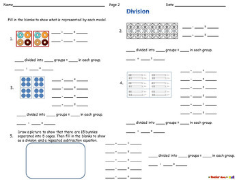 Division Arrays (Repeated Subtraction) - Meaning of Division Grades 2-3
