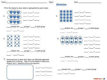 division arrays repeated subtraction meaning of division