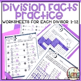 Division Basic Fact Fluency Practice | Worksheets for Divisors 1-12