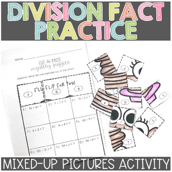 Preview of Division Fact Practice | Mixed-Up Puzzles | Printable & Digital | Google