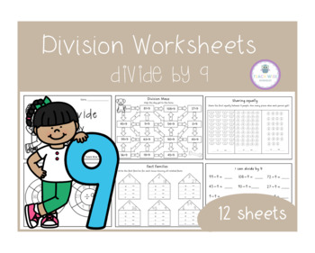 Division Book - Divide by 9 - Fun & Engaging Worksheets by Teach Wise ...