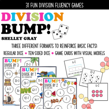 Preview of Division Bump Games - Fun Dividing Dice Games for Fact Fluency With Arrays