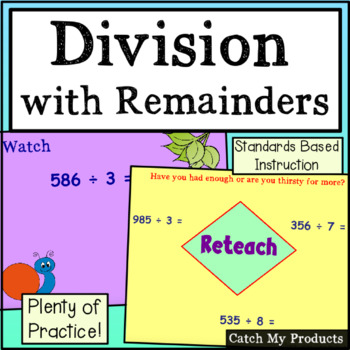 Preview of Division with Remainders for Promethean Boards