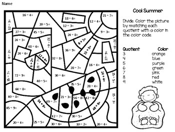 Division Color By Number by Forever In Third Grade | TpT