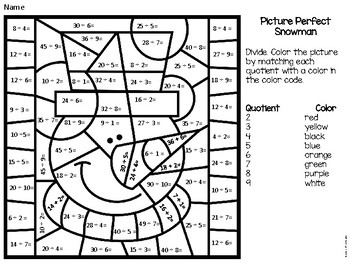 division color by number by forever in third grade tpt