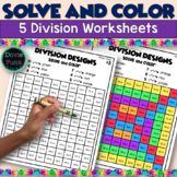 Division Color by Number Worksheets Math Designs Fact Flue