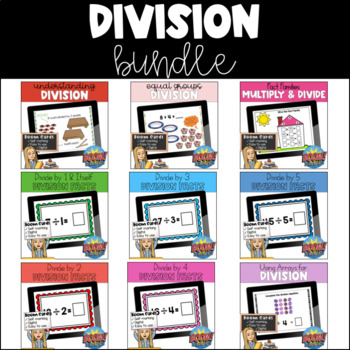 Preview of Division Digital Boom Cards™ BUNDLE Digital Learning