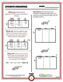 division drawings rectangular area model for long division