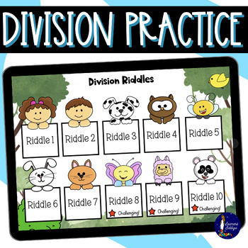 Preview of Division Drills with Riddles BOOM Card SET