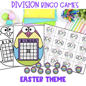 Preview of Division Easter 1-12 Math Game Activity 3rd,4th,5th Grade