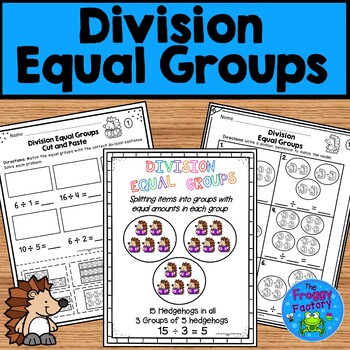 division equal groups division worksheets by the froggy factory tpt