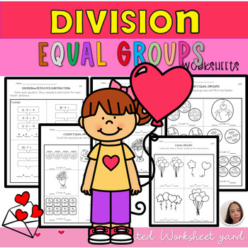 Preview of Division Equal Groups , Division Worksheets Equal Groups , Repeated Subtraction
