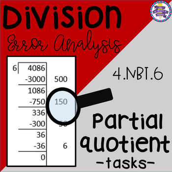 Preview of Division Error Analysis: Partial Quotients {CCSS 4.NBT.6}