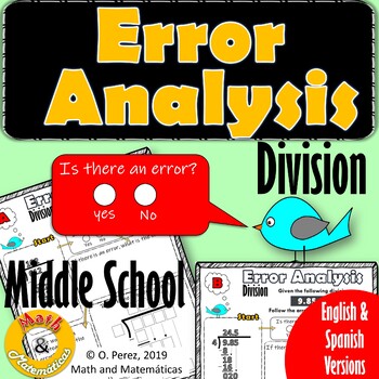 Preview of Long Division Error Analysis  Dividing Decimals and Fractions  Bilingual