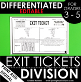 Division Exit Tickets - Differentiated Math Assessments - 