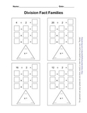 Division Fact Family Practice Packet