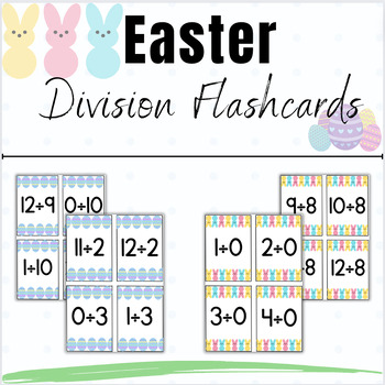 Preview of Division Fact Fluency Practice - Easter Activities Themed Flashcards