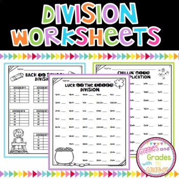 division worksheets by giggles and grades with miss