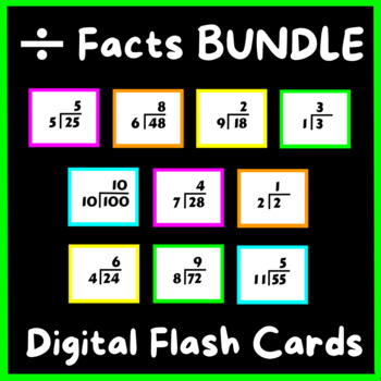 Preview of Division Facts BUNDLE 1 Through 12 DIGITAL Flash Cards | Google Slides