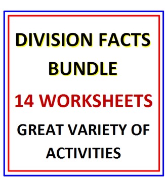 Preview of Division Facts Bundle 14 Worksheets