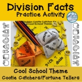 Division Facts Fluency Practice Cootie Catcher Cool School Theme