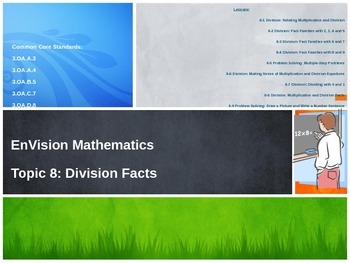 Preview of Division Facts - EnVision Math - Grade 3 - Topic 8