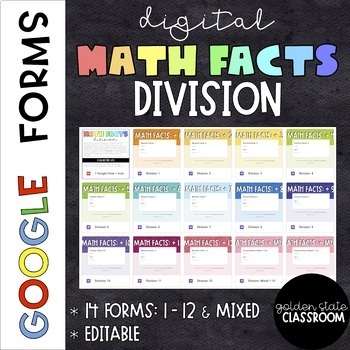 Preview of Division Facts  |  Google Forms  |  Distance Learning