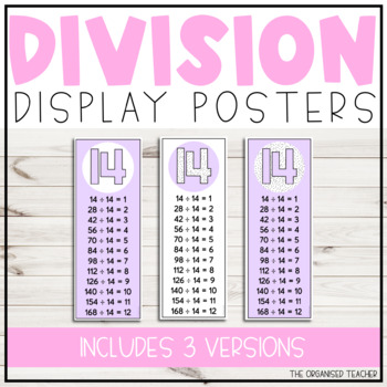 Division Facts Posters | Spotty Pastel Rainbow Classroom Decor | TPT