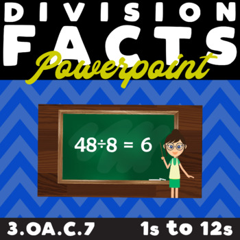 Preview of Division Facts Powerpoint 1-12 - Self Correcting - No Prep 3.OA.C.7