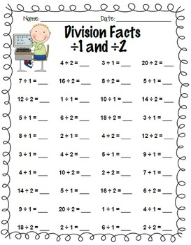 Preview of Division Facts Practice: ÷1 through ÷12
