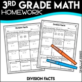 Division Facts Practice Worksheets 3rd Grade Math