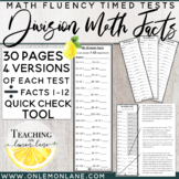Division Timed Test facts (1-12) {Includes Quick Check Too