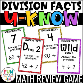 Preview of Division Facts Practice Game for Math Centers or Stations: U-Know