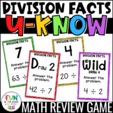 Division Facts Practice Game for Math Centers or Stations: U-Know