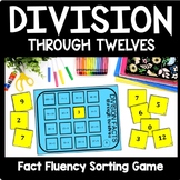 Division Facts through 12's Number Sort, Matching Game- In