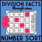 Division Facts through 9's Number Sort, Matching Game- Inc