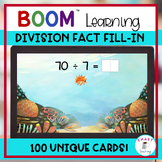 Division Fill In Math Fact BOOM 100 Cards Blowfish Under t