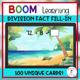 Division Fill In Math Fact BOOM 100 Cards Turtle Flamingo 