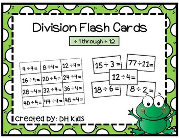 Preview of Division Flash Cards - Math Flash Cards
