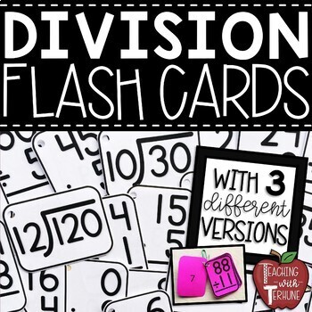 Preview of Division Flash Cards {Printable Flashcards with Answers on the Back}