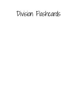 Preview of Division Flashcards