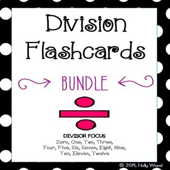 Preview of Division Flashcards with Divisor Focus 0-12: BUNDLE!