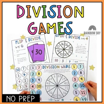 Preview of Division Fluency Games | Division Recall Math centers