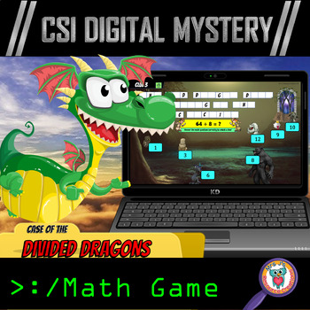 Preview of Division Game CSI Digital Math Mystery Activity - Escape Room Resource
