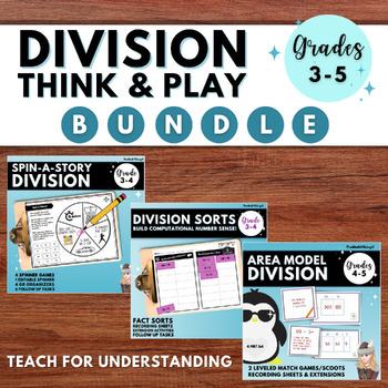 Preview of Division Games & Activities Bundle: Hands-on reasoning build thinking classrooms