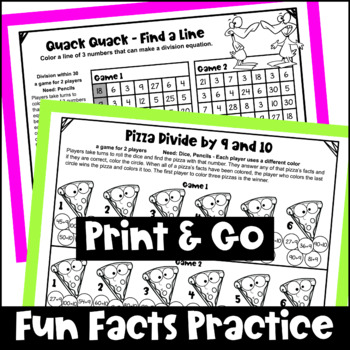 division games for fact fluency no prep math games printable and digital